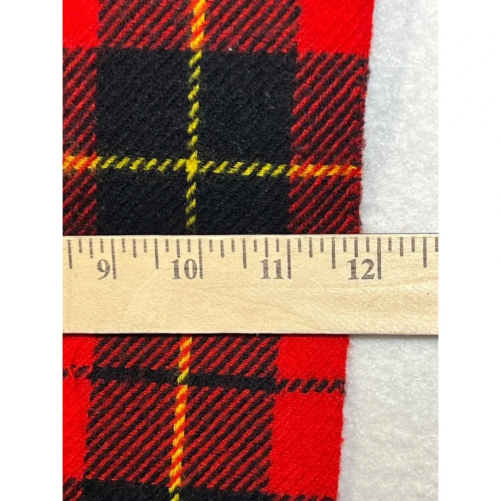 John Lawson & Sons Red Black Tartan Plaid 100% Worsted Wool Scarf Scotland‎ VTG